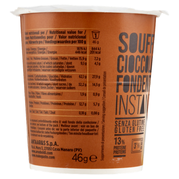 Arnaboldi Dessert Soufflé Cioccolato Fondente Instant 46 g