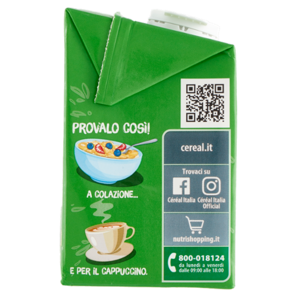 Céréal Bevanda di Soia Nature non OGM, ricco di proteine, 2% di grassi, senza glutine - 500ML