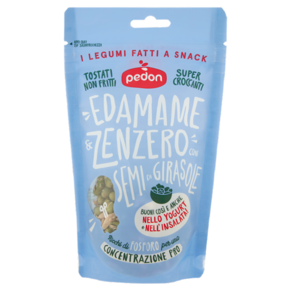 pedon I Legumi Fatti a Snack Edamame & Zenzero con Semi di Girasole 90 g