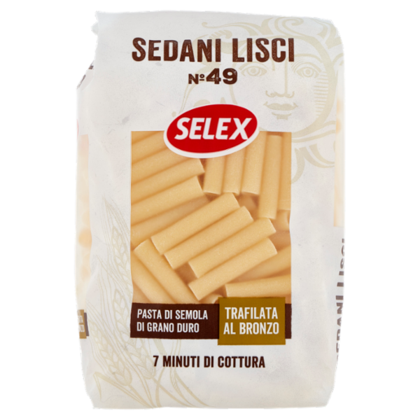 Selex Pasta di Semola Trafilata al Bronzo Sedani Lisci 500 g