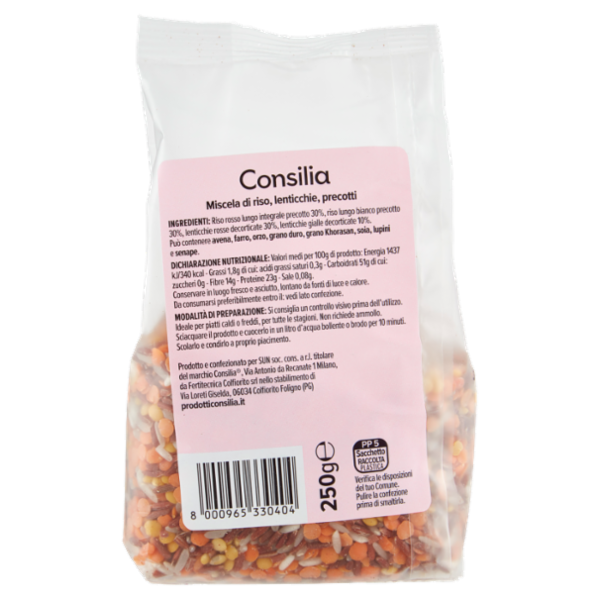 Consilia Cereali e Legumi Secchi Misto Riso Thai e Lenticchie 250 g