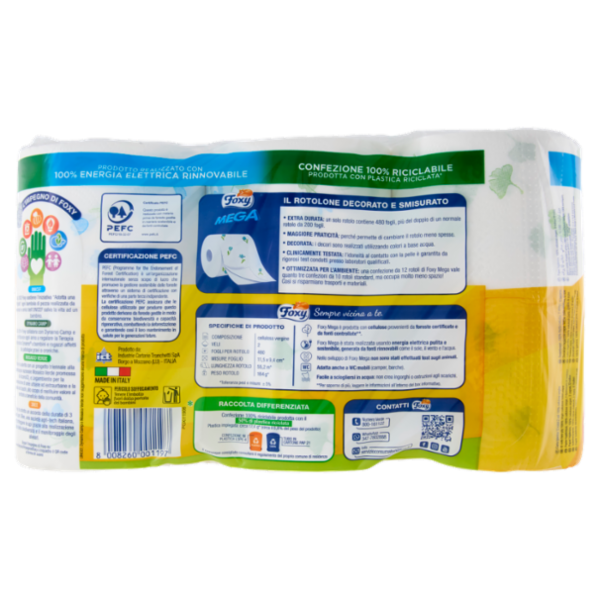 Foxy Mega carta igienica 2 veli 12 rotoli