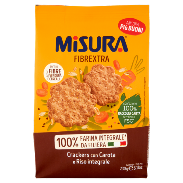 Misura Fibrextra Crackers con Carota e Riso integrale 230 g