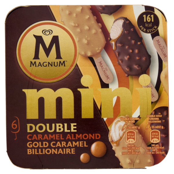Magnum mini Double Caramel Almond - Gold Caramel Billionaire 6 gelati 282 g