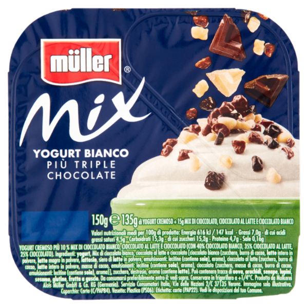 müller Mix Yogurt Bianco Più Triple Chocolate 150 g