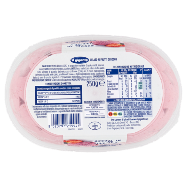 IL GIGANTE Gelato ai Frutti di Bosco 250 g