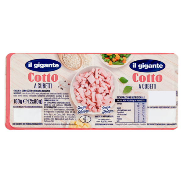 IL GIGANTE Cotto a Cubetti 2 x 80 g
