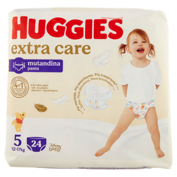 Huggies extra care mutandina 5 12-17 Kg 24 pz
