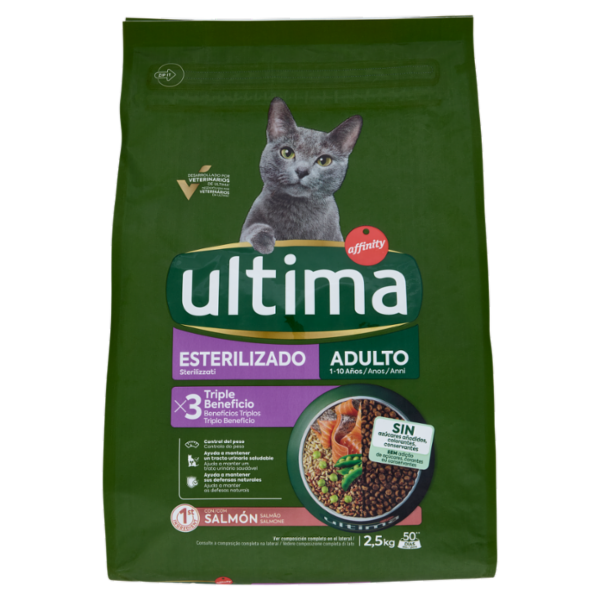 ultima Cat Sterilizzati Adulto 1-10 Anni con Salmone 2,5 kg