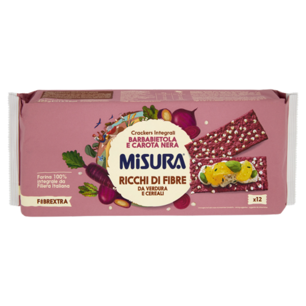 Misura Fibrextra Crackers Integrali Barbabietola e Carota Nera 385 g
