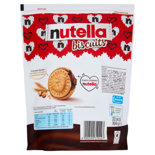 nutella biscuits 22 pezzi 304 g