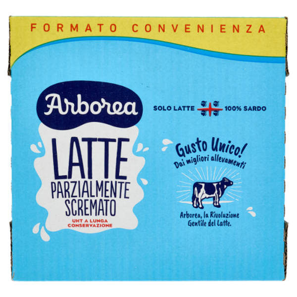 Arborea Latte Parzialmente Scremato UHT a Lunga Conservazione 6 x 1000 ml
