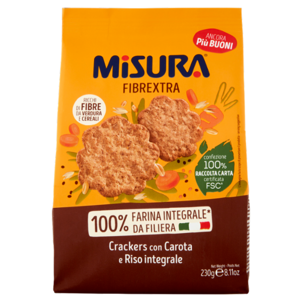 Misura Fibrextra Crackers con Carota e Riso integrale 230 g