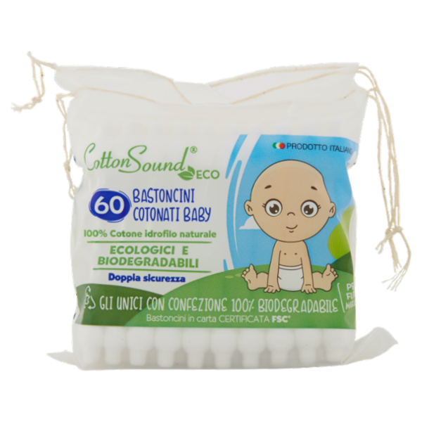 Cotton Sound Eco Bastoncini Cotonati Baby 60 pz