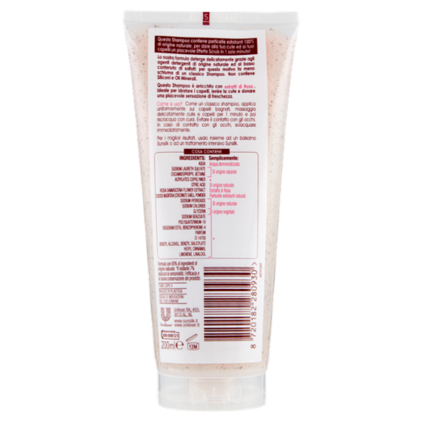 sunsilk Ricarica Naturale 1 Minute Scrub! Shampoo Detox per Cute Sensibile 200 ml
