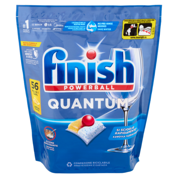 Finish Quantum Limone pastiglie lavastoviglie 56 lavaggi 582,4 g