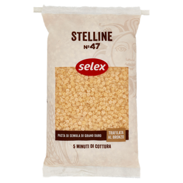 Selex Pasta di Semola Trafilata al Bronzo Stelline 500 g