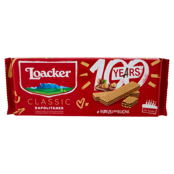 Loacker Classic Napolitaner Wafer con crema alle Nocciole 100% Italiane Wafers 175g