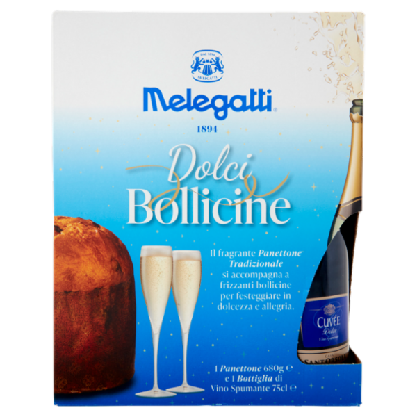 Melegatti 1894 Dolci Bollicine Panettone 680 g + Vino Spumante 75 cl