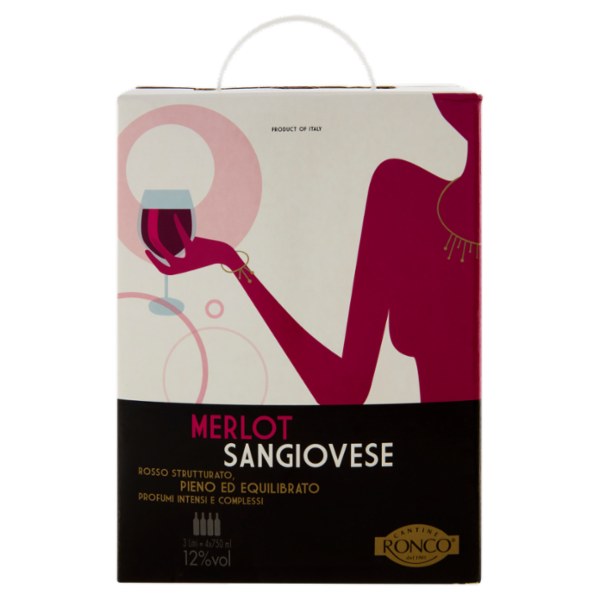Cantine Ronco Merlot Sangiovese Rubicone IGT 3 l
