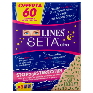 Lines Seta Ultra Assorbenti Notte Con Ali 60 Pz