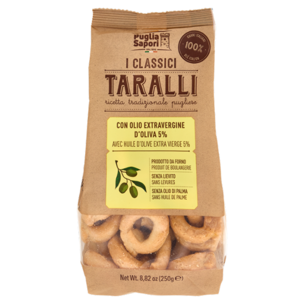Puglia Sapori I Classici Taralli con Olio Extravergine d'Oliva 250 g