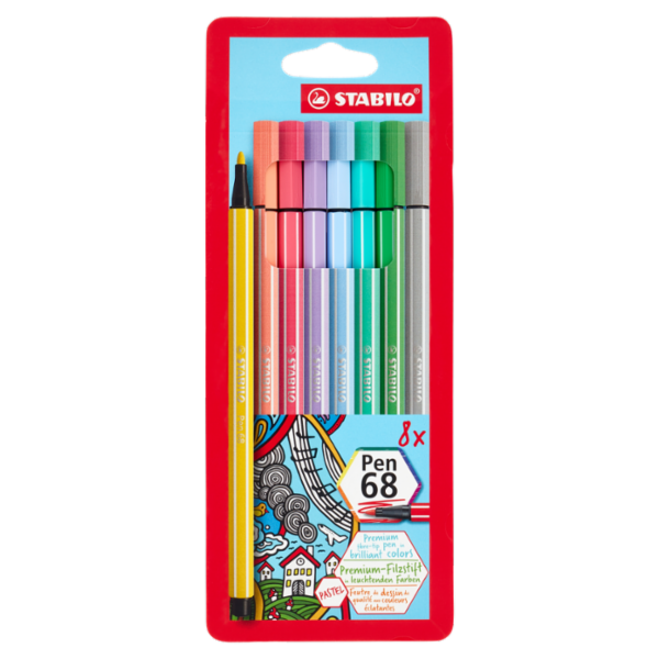 STABILO Pen 68 pennarello - astuccio da 8 pz. pastel