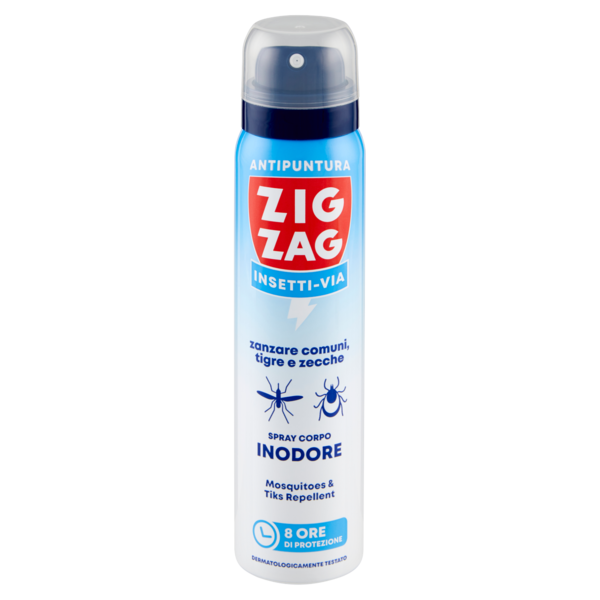 Zig Zag Insetti-Via Antipuntura zanzare comuni, tigre e zecche Inodore 100 ml