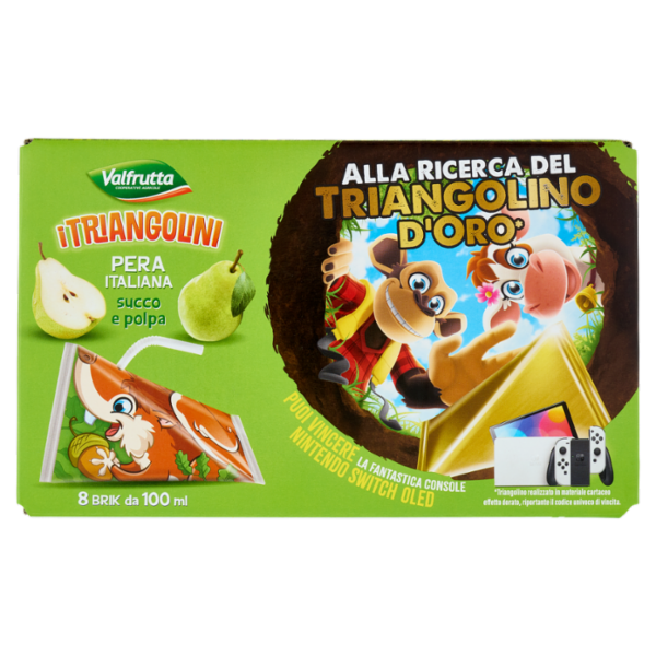 Valfrutta i Triangolini Pera Italiana succo e polpa Brik 8 x 100 ml