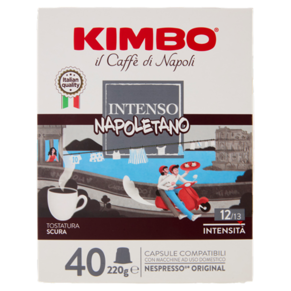 Kimbo Intenso Napoletano Capsule Compatibili con Macchine Nespresso* Original 40 x 5,5 g