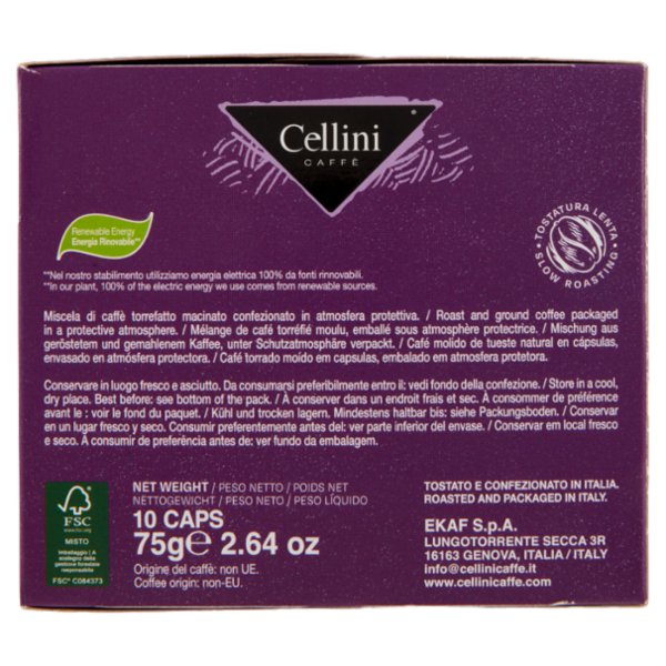 Cellini Caffè Deciso espresso melodico 10 Capsule Compatibili 75 g