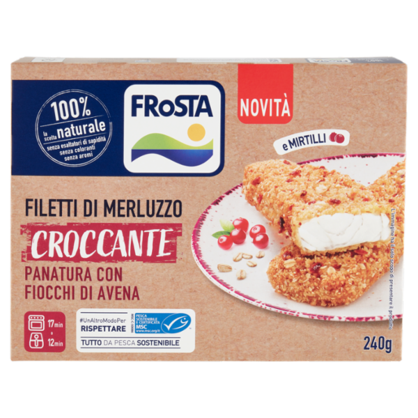 FRoSTA Filetti di Merluzzo Croccante Panatura con Fiocchi di Avena 240 g