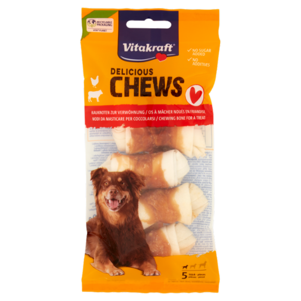 Vitakraft Delicious Chews Nodi da Masticare per Coccolarsi 5 pezzi 70 g