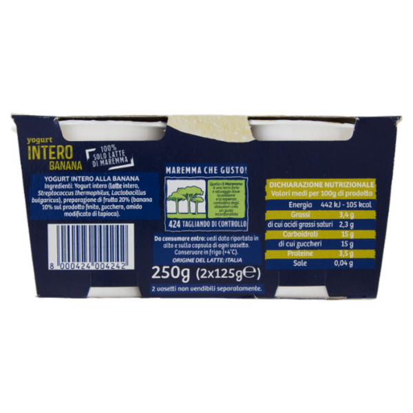 Latte Maremma Yogurt Intero Banana 2 x 125 g