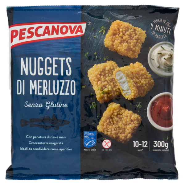 Pescanova Nuggets di Merluzzo impanati e surgelati 300 g