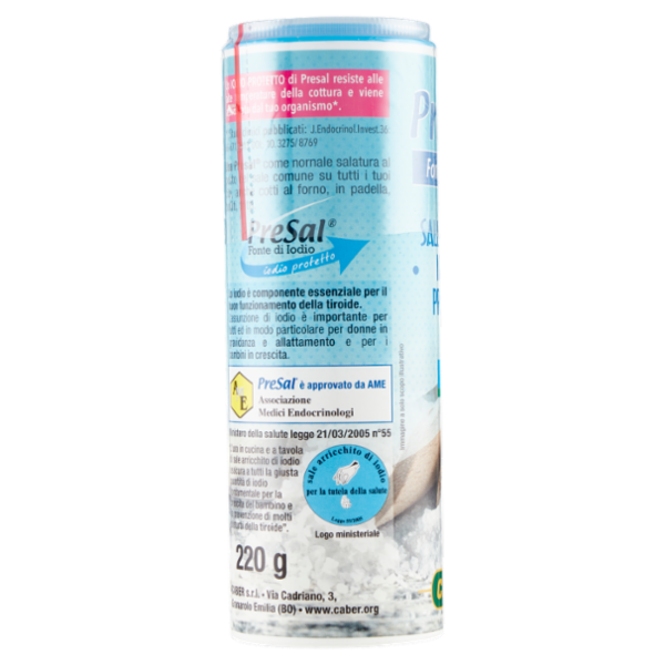 Caber PreSal Sale Marino iodato con Iodio Protetto Fino 220 g
