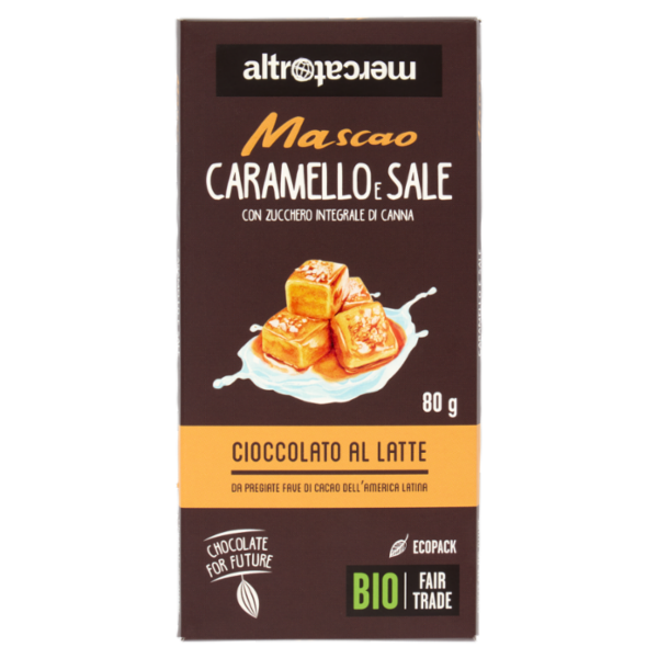 altromercato Bio Mascao Caramello e Sale Cioccolato al Latte 80 g