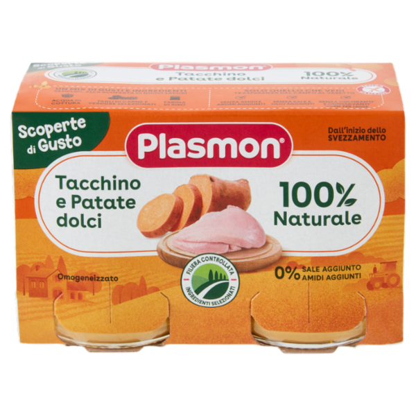 Plasmon Scoperte di Gusto Omogeneizzato Tacchino e Patate dolci 240 g
