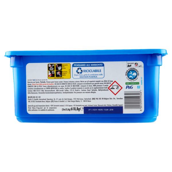 Dash PODS Allin1 Detersivo Lavatrice in Capsule per Bucato Salva Colore 26 Lavaggi 618,8 g