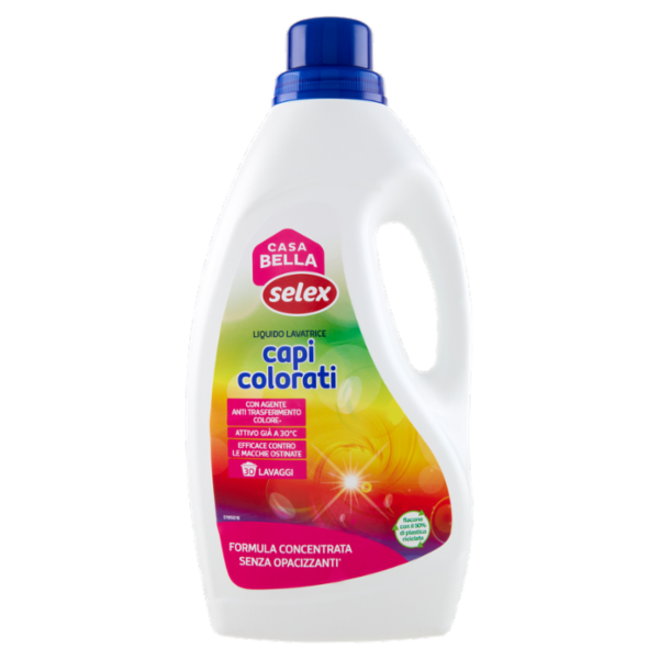 Selex Casa Bella Detersivo per Lavatrice Liquido Capi Colorati 30 Lavaggi 1,5 L