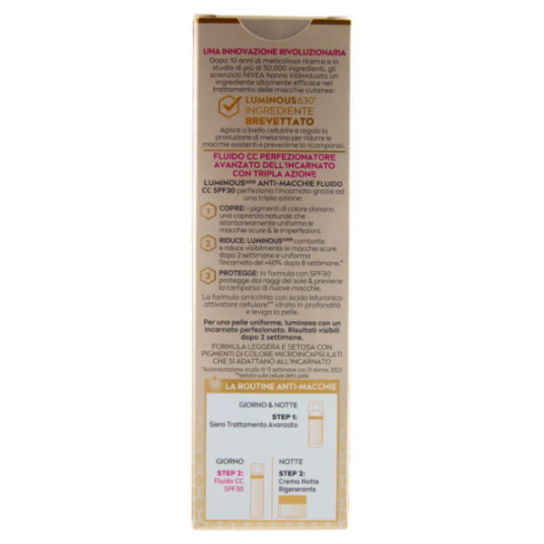Nivea Luminous630 Anti-Macchie Fluido CC SPF30 01 Light 40 ml