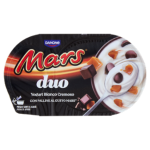 DANONE Duo Mars, Yogurt Bianco Cremoso Con Palline Al Gusto Mars, 98g