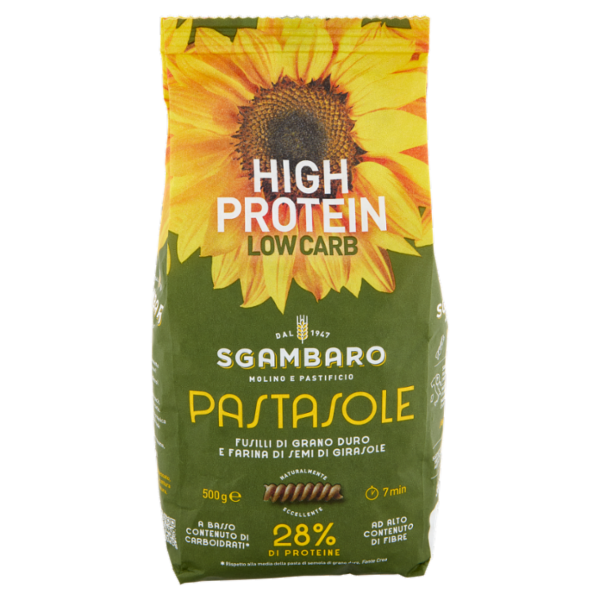 Sgambaro Pastasole Fusilli di Grano Duro e Farina di Semi di Girasole N°47 500 g