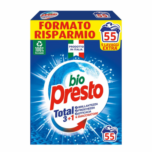 Bio Presto Polvere Lavatrice 55 Lavaggi