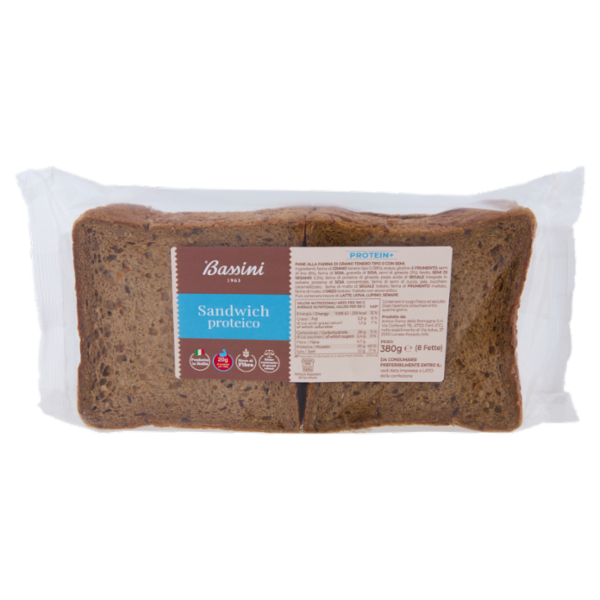 Bassini Sandwich proteico Protein+ 8 Fette 380 g