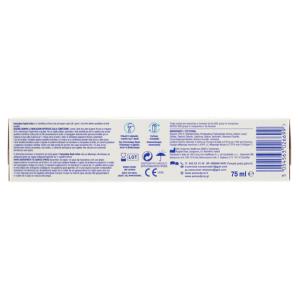 Sensodyne Rapid Action dentifricio quotidiano denti sensibili 75 ml