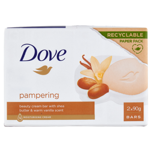 Dove pampering beauty cream bar with shea butter & warm vanilla scent Bars 2 x 90 g