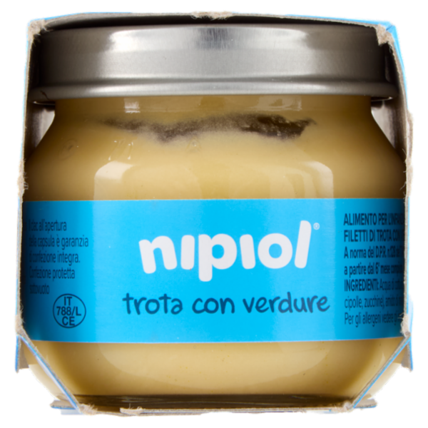 nipiol trota omogeneizzato con filetti di pesce selezionati e verdure 2 x 80 g