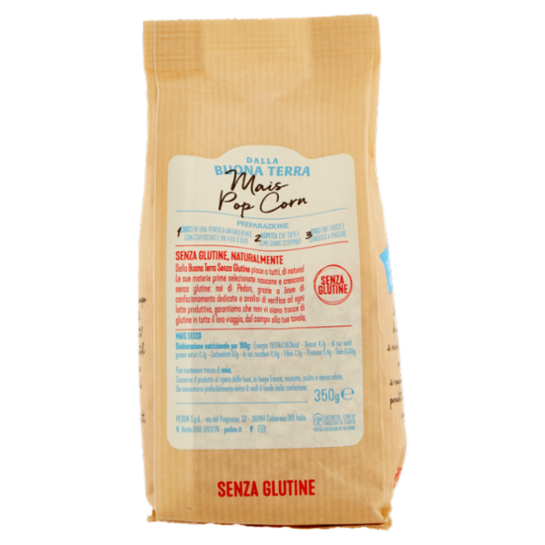 Dalla Buona Terra pedon Senza Glutine Mais Pop Corn 350 g