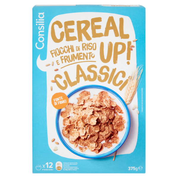 Consilia Cereal Up Fiocchi di Riso e Frumento Tostati 375 g